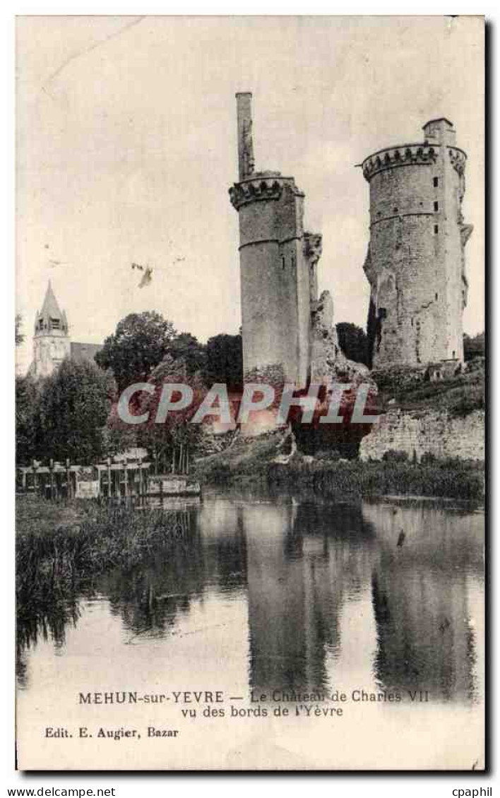 CPA Mehun sur Yevre Le chateau de Charies Vu des bords de l'Yevre