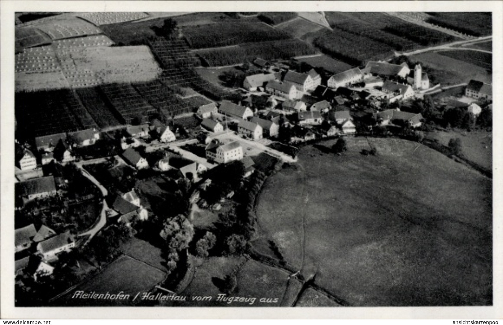 CPA Meilenhofen Mainburg in der Hallertau Niederbayern, Luftaufnahme