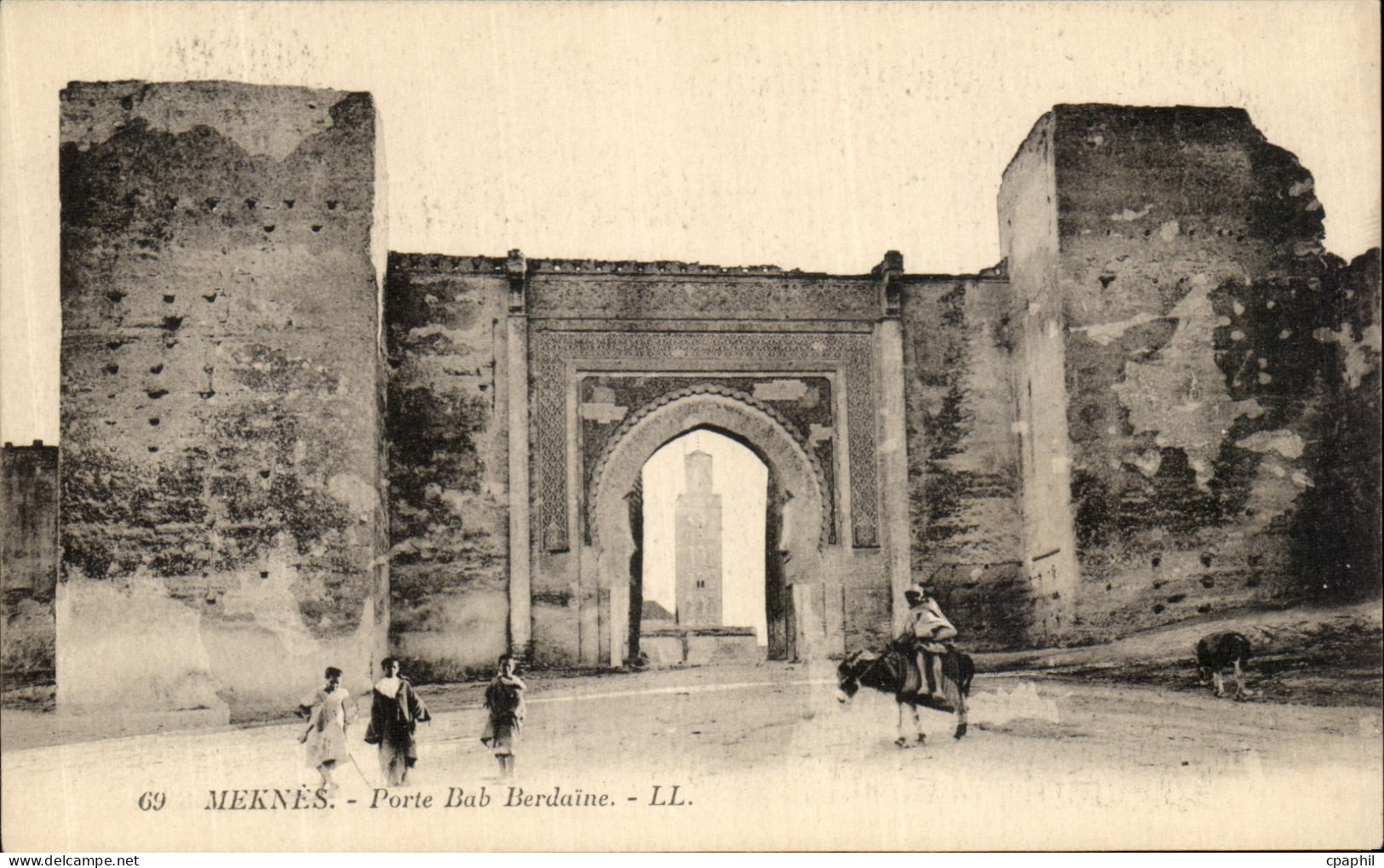 CPA Meknes Porte Bab Berdaine