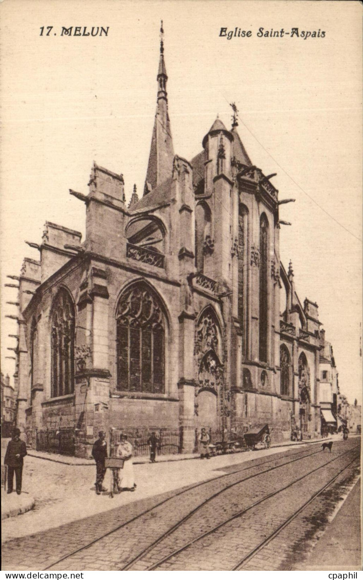 CPA Melun Eglise Saint Aspais