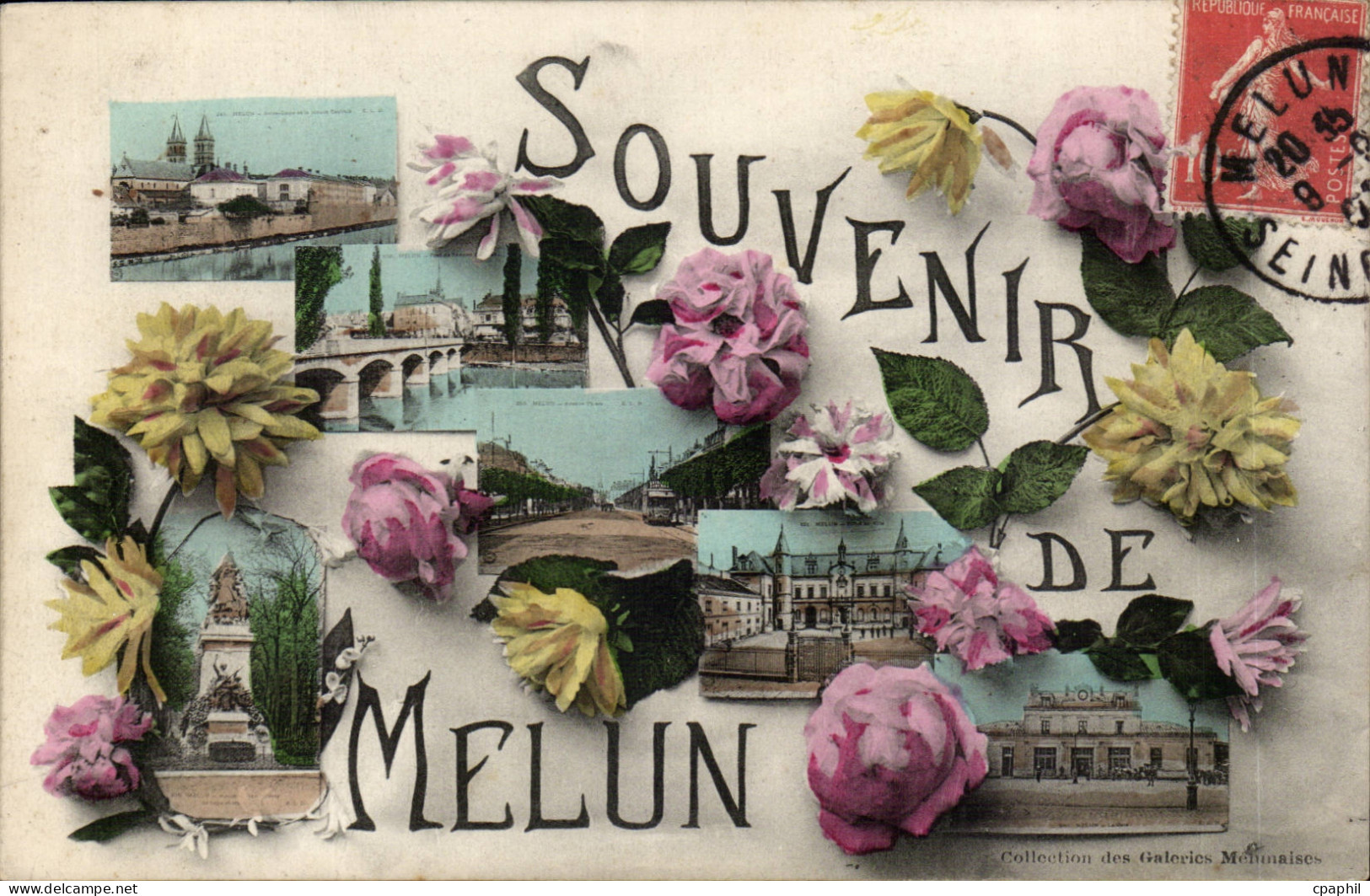 CPA Melun Souvenir Fleurs