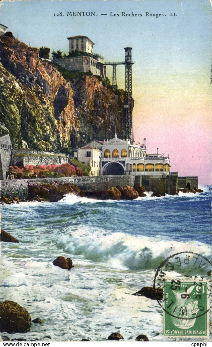 CPA Menton Les rochers rouges