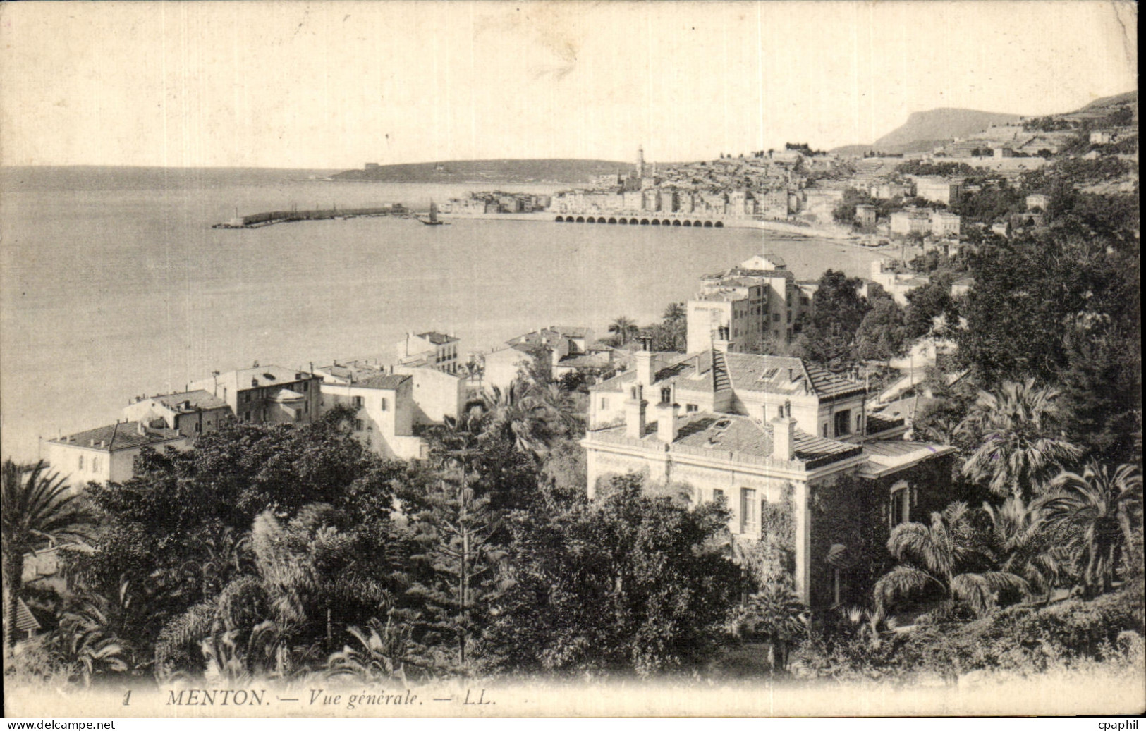 CPA Menton Vue Generale