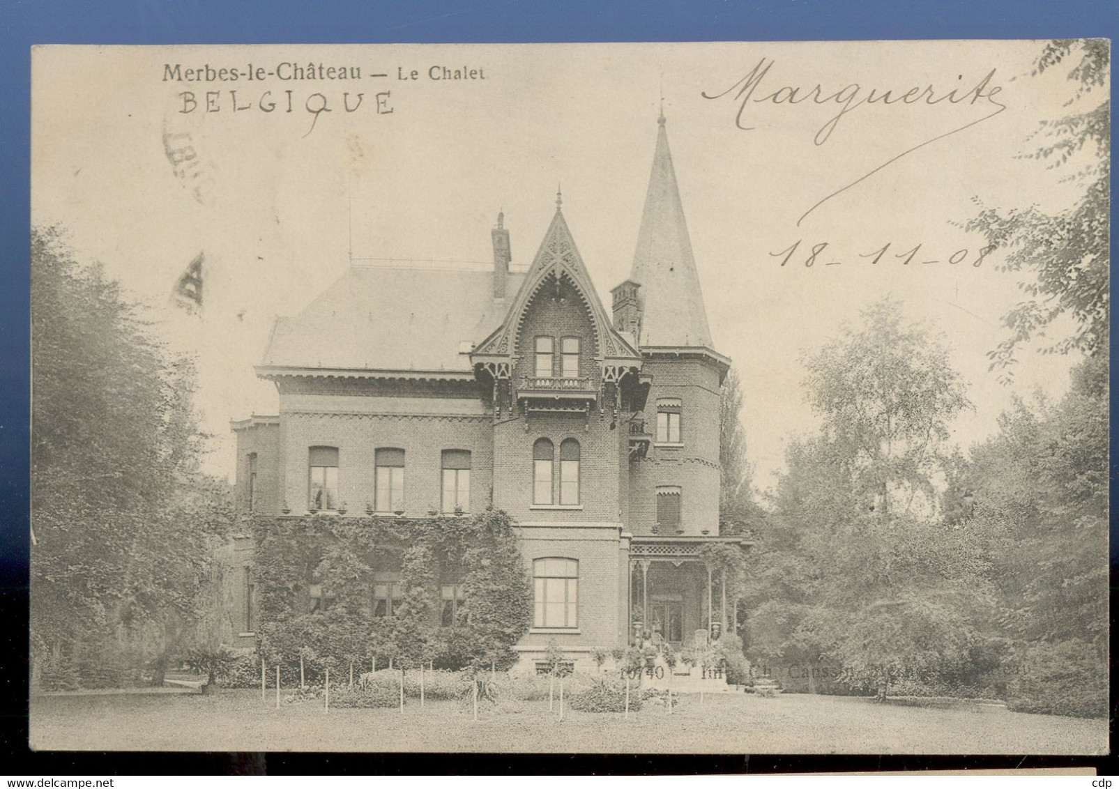 cpa merbes le chateau   1908