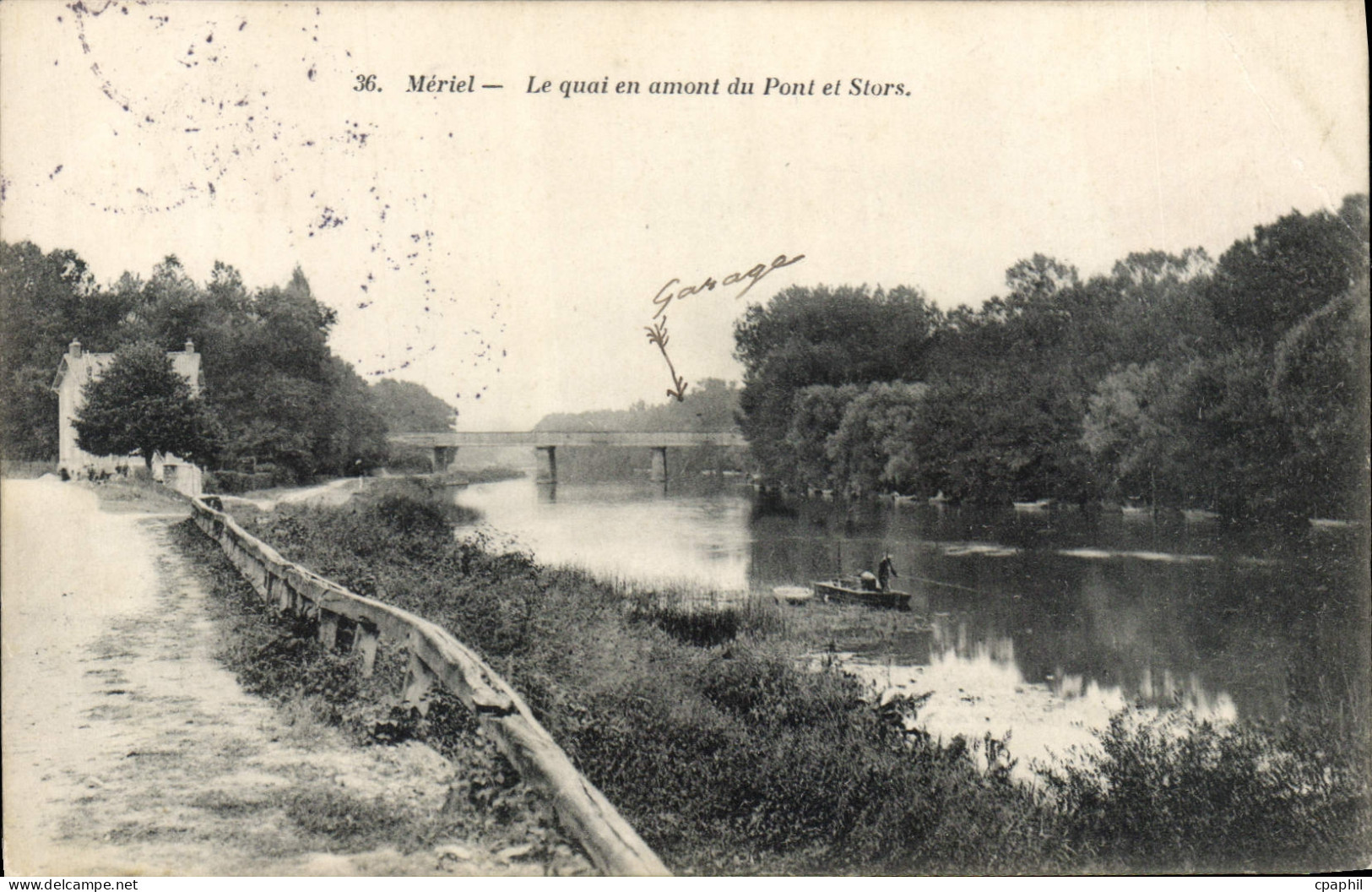 CPA Meriel Le Quai en amont du Pont et Stars