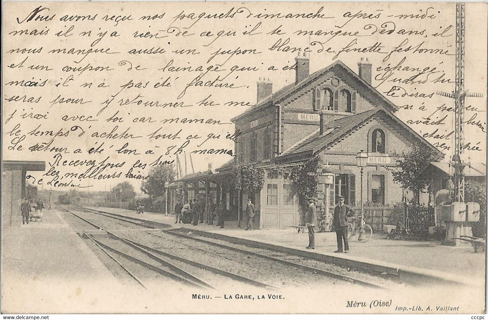 CPA Méru La Gare La Voie