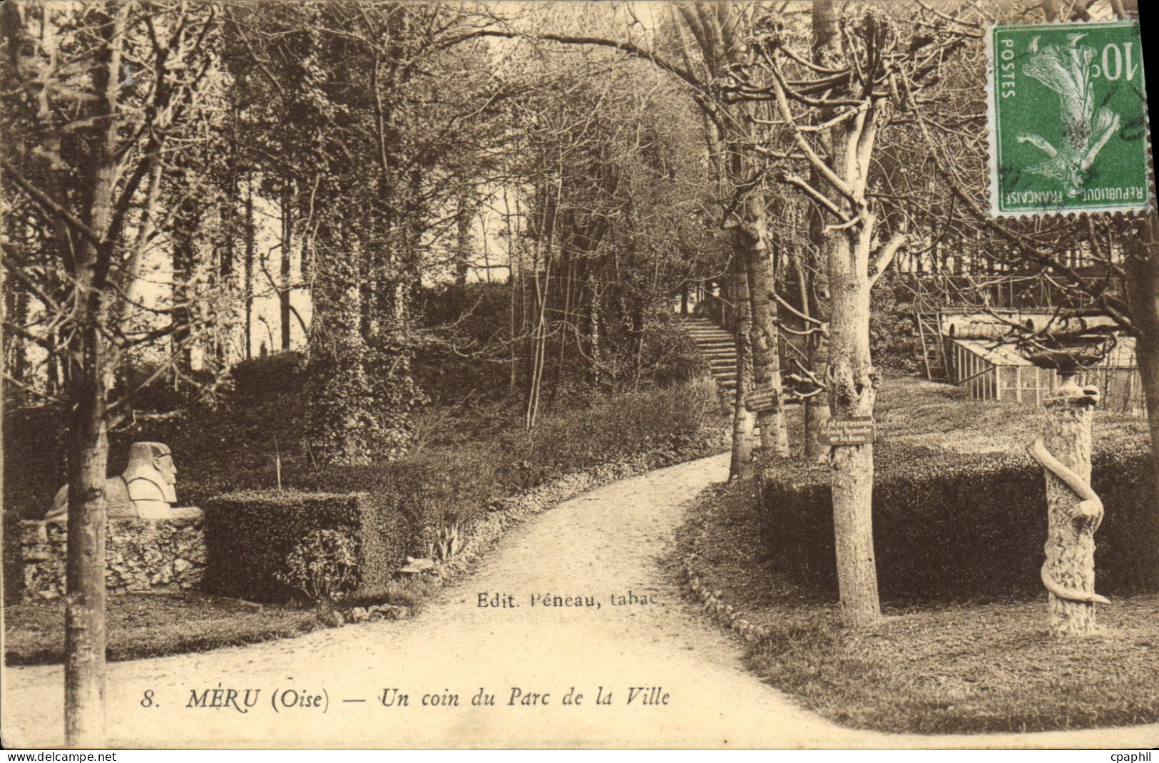 CPA Meru Oise Un coin du Parc de la Ville