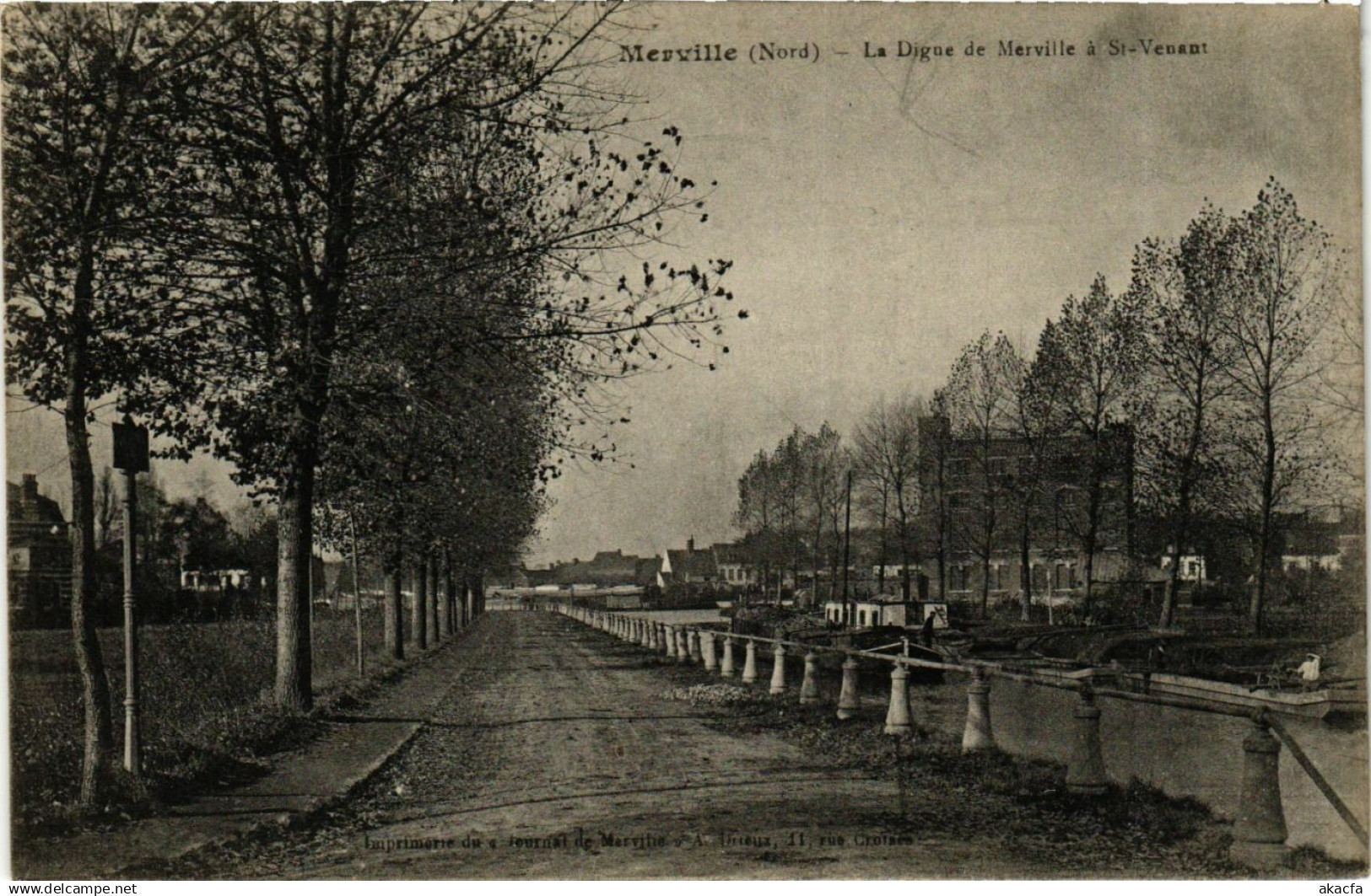 CPA Merville La Digue de merville a St-Venant (983634)