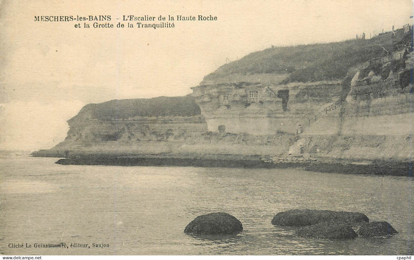 CPA Meschers-les-Bains - L'Escalier de la Haute Roche et la Grotte de la Tranquillite