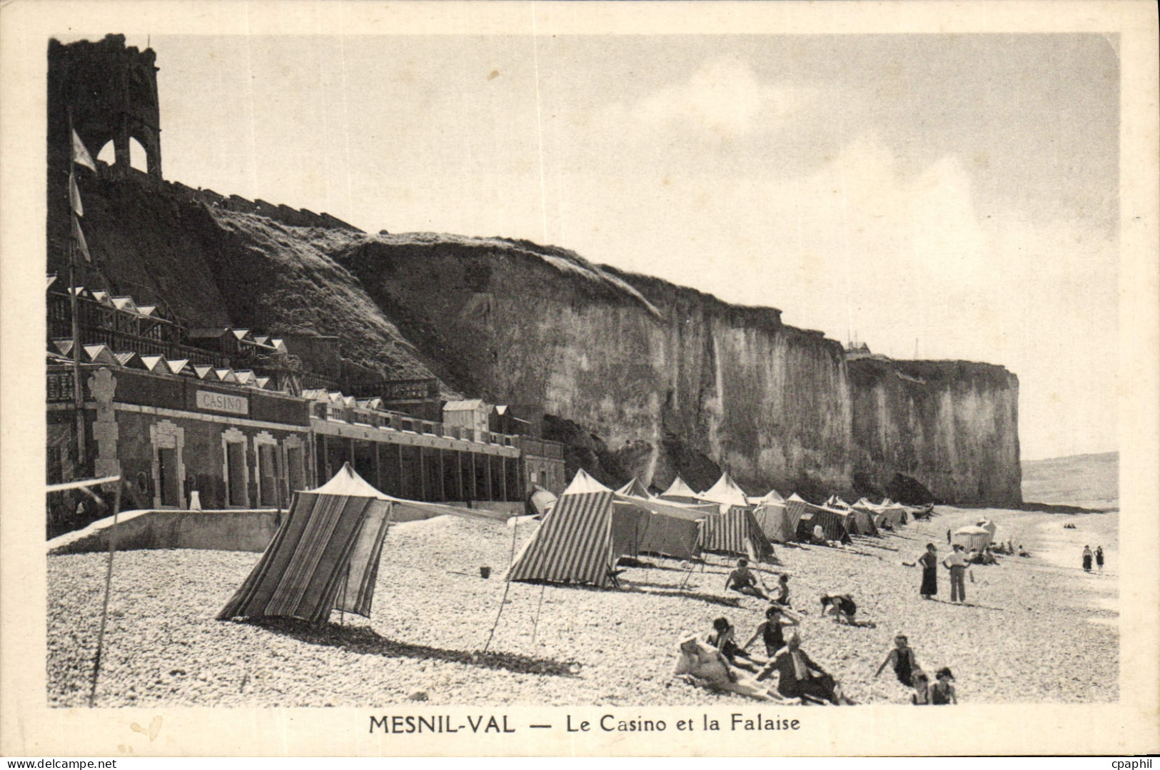 CPA Mesnil Val le casino et la Falaise