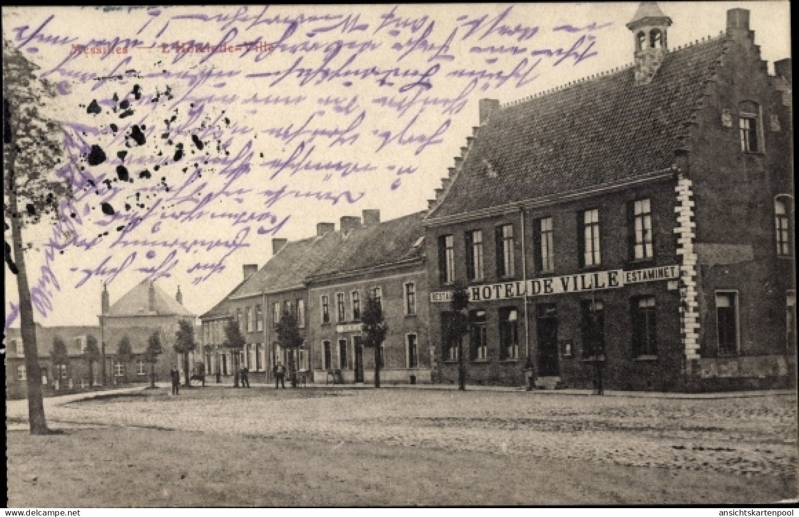 CPA Messines Mesen Westflandern, Hotel de Ville