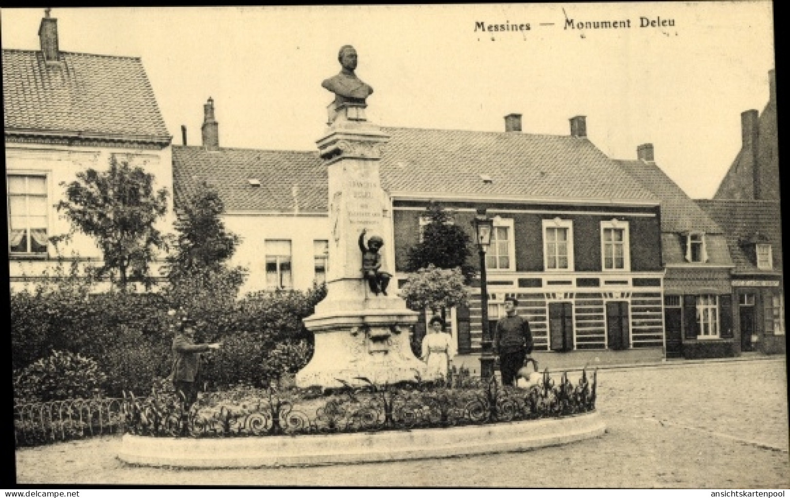 CPA Messines Mesen Westflandern, Monument Deleu