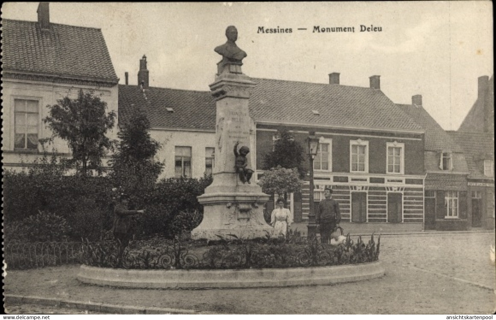 CPA Messines Mesen Westflandern, Monument Deleu