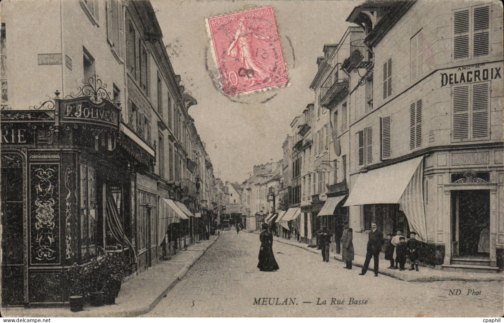 CPA Meulan La rue basse