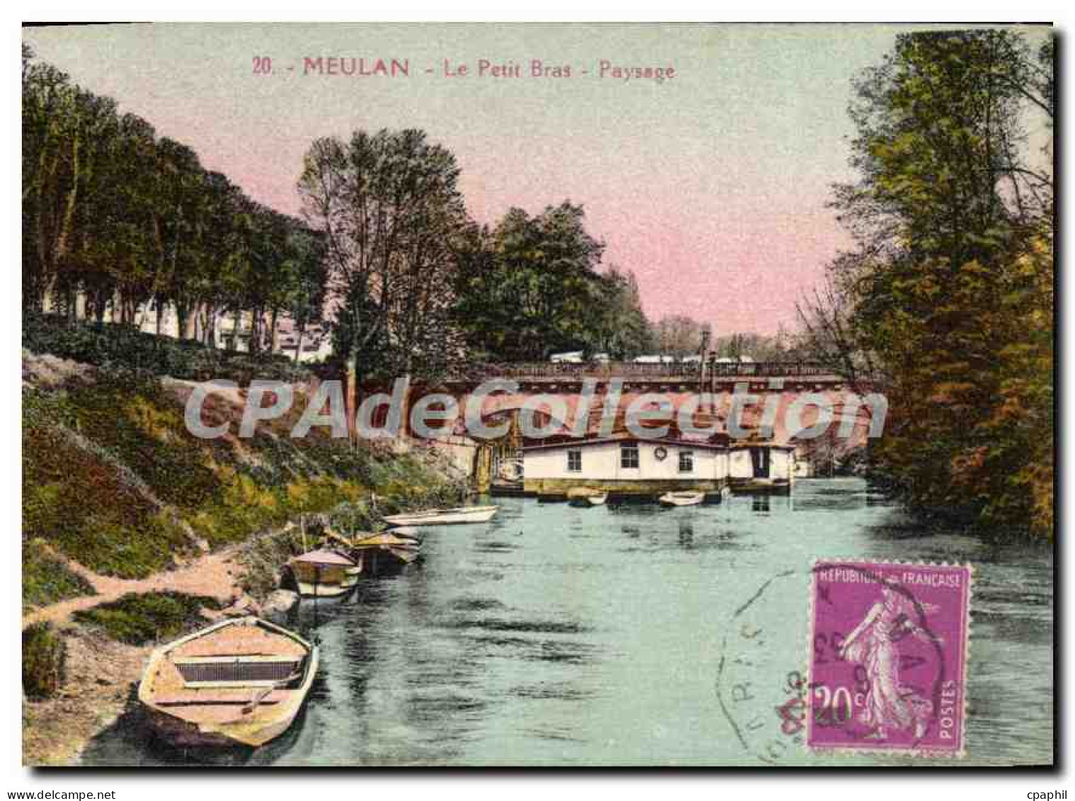 CPA Meulan Le Petit Bras Paysage