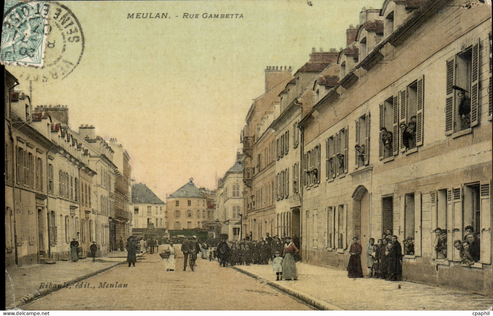 CPA Meulan Rue Gambetta