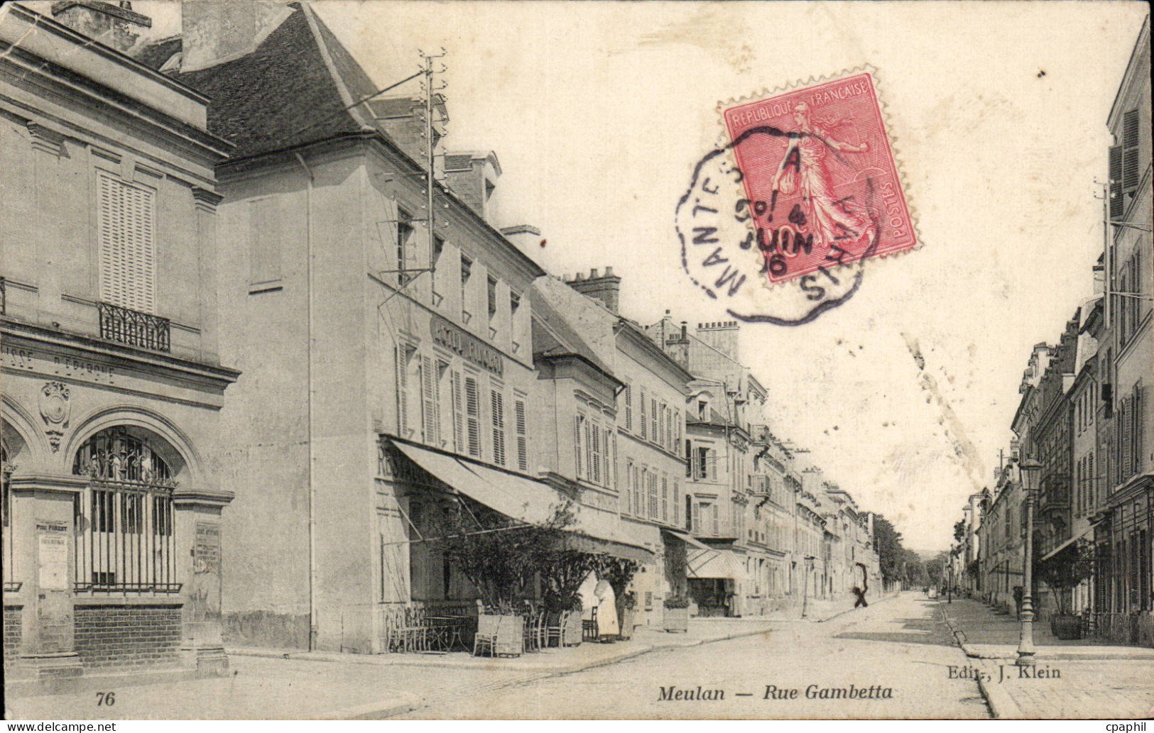 CPA Meulan Rue Gambetta