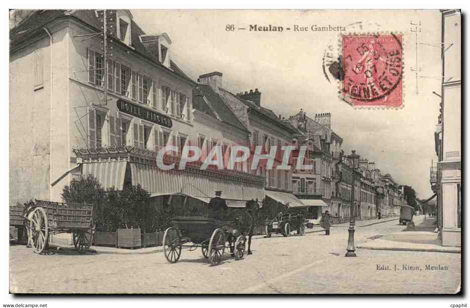 CPA Meulan Rue Gambetta