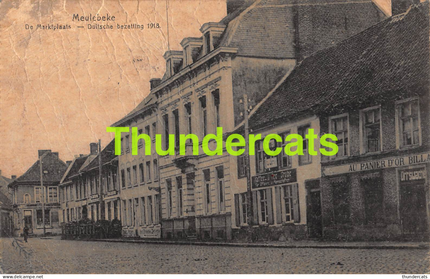 CPA MEULEBEKE DE MARKTPLAATS DUITSCHE BEZETTING 1918 ( PLOOIEN !! )