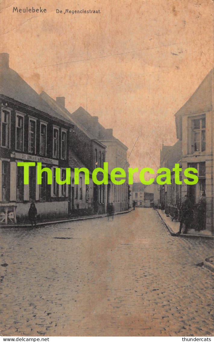 CPA MEULEBEKE DE REGENCIESTRAAT DE ZWAAN AFSPANNING