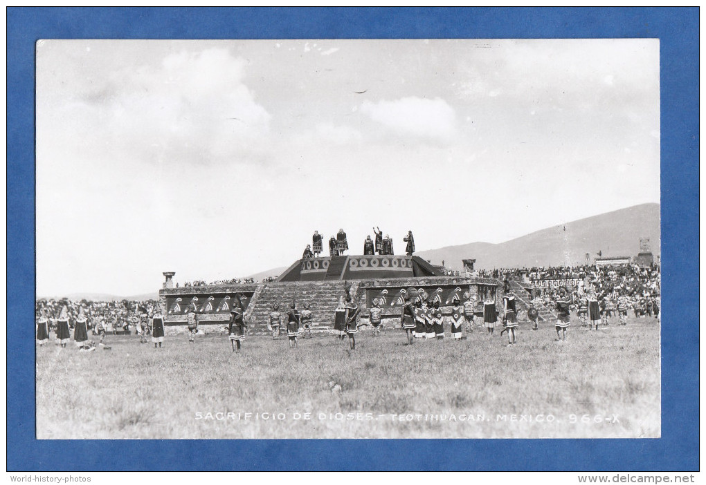 CPA - MEXICO - Sacrificio de Dioses - Teotihuacan - San Martín de las Pirámides - Danse Piramide Costume Maya Mayan