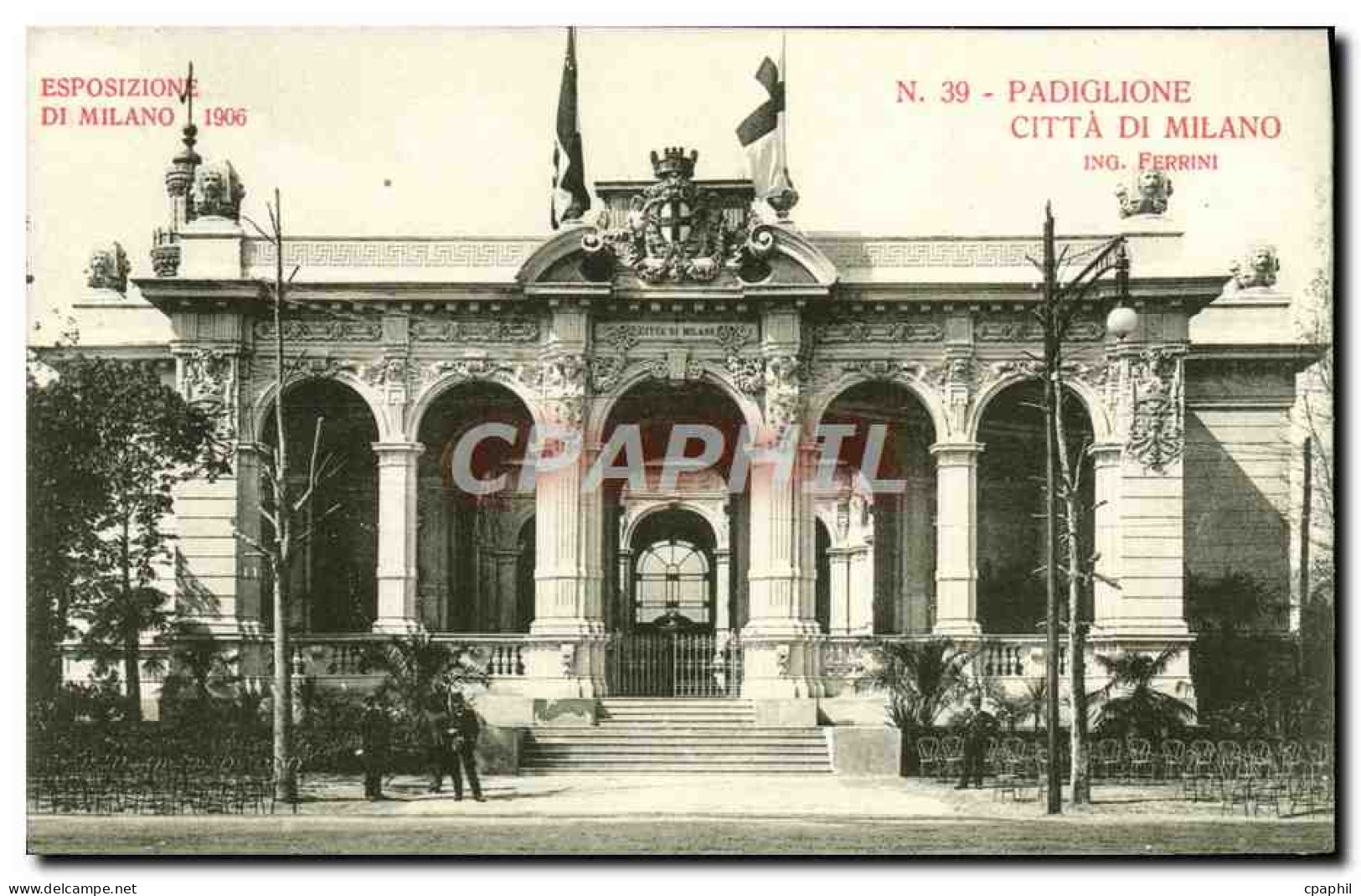 CPA Milano 1906 Padiglione citta del Milano