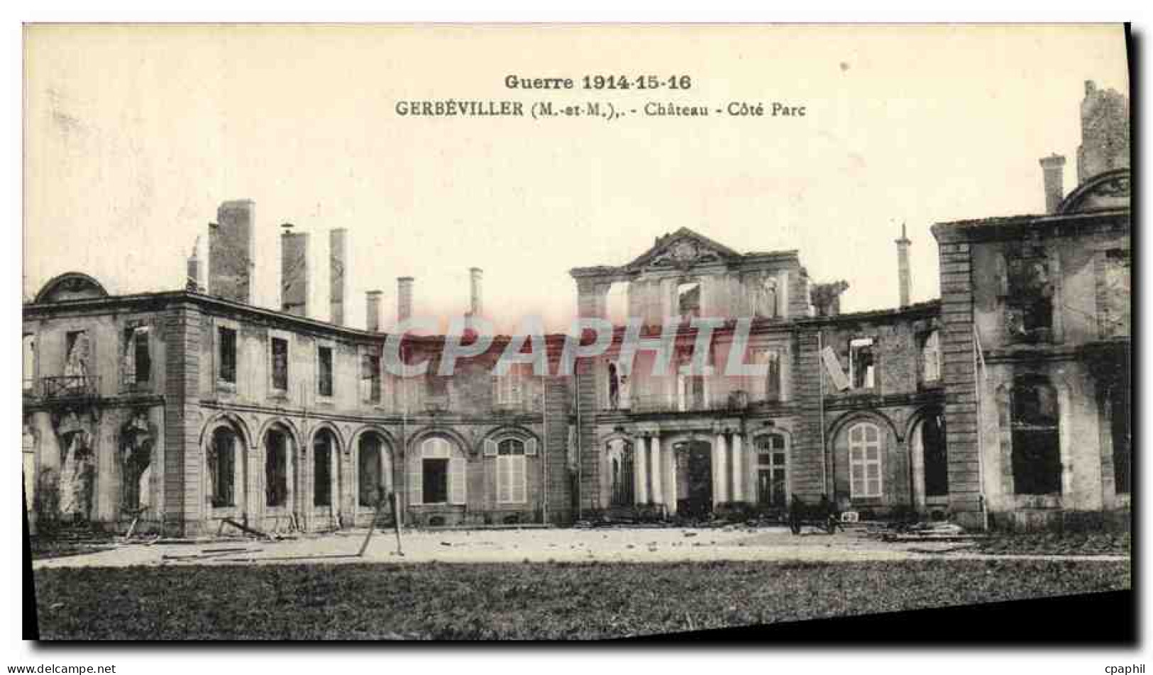 CPA Militaria Guerre Gerbeviller Chateau Cote Parc