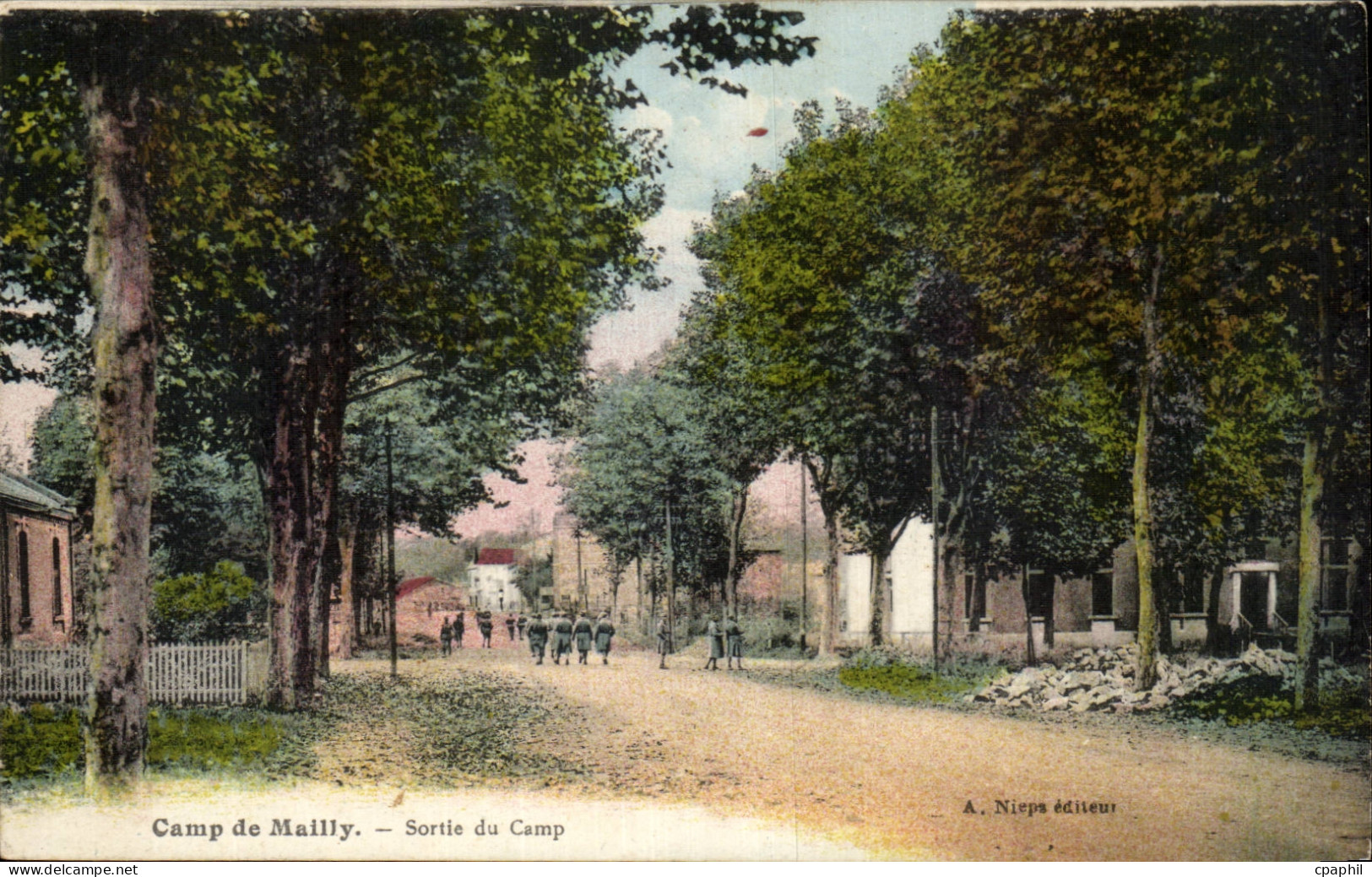 CPA Militaria Mailly le Camp Sortie du camp