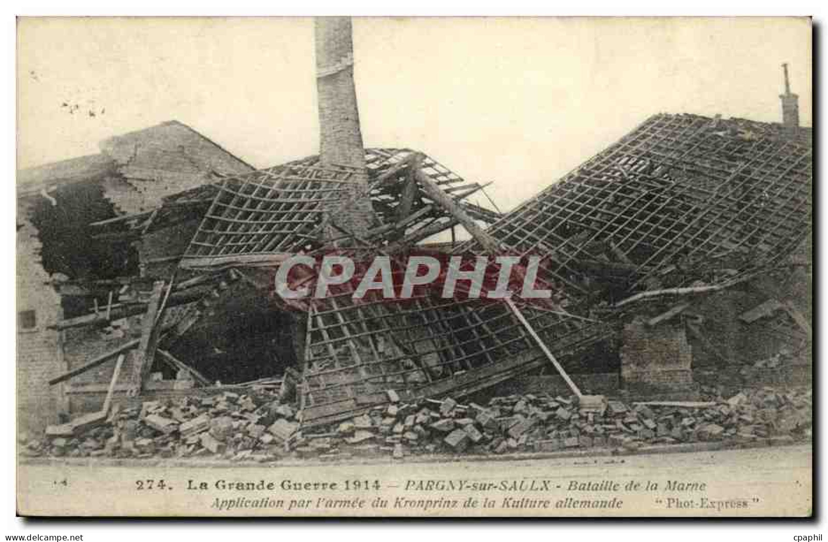 CPA Militaria Pargny sur Saulx Application par l armee du Kronprinz de la Kulture allemande