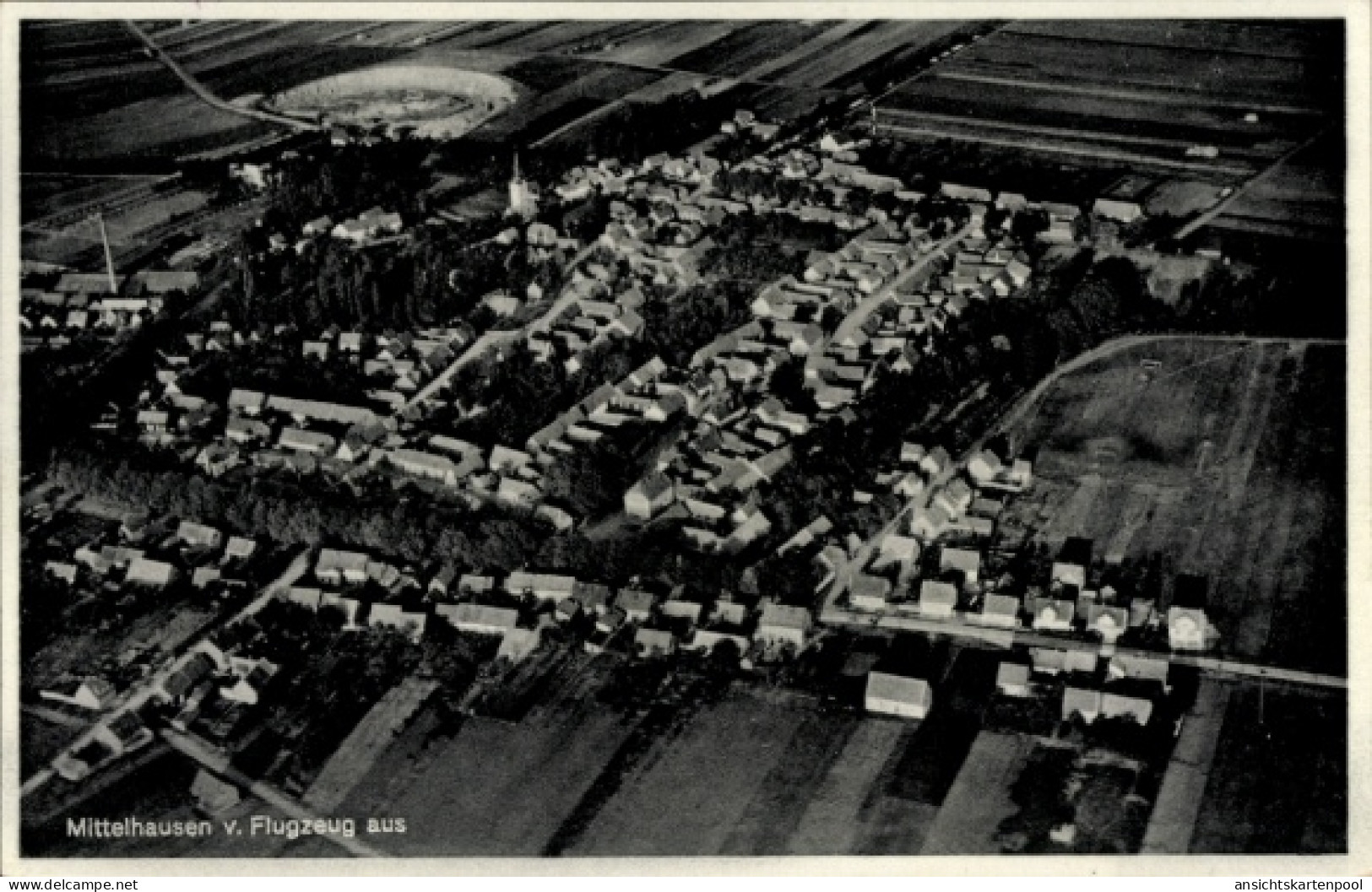 CPA Mittelhausen Allstedt in Saxe Anhalt, Luftaufnahme