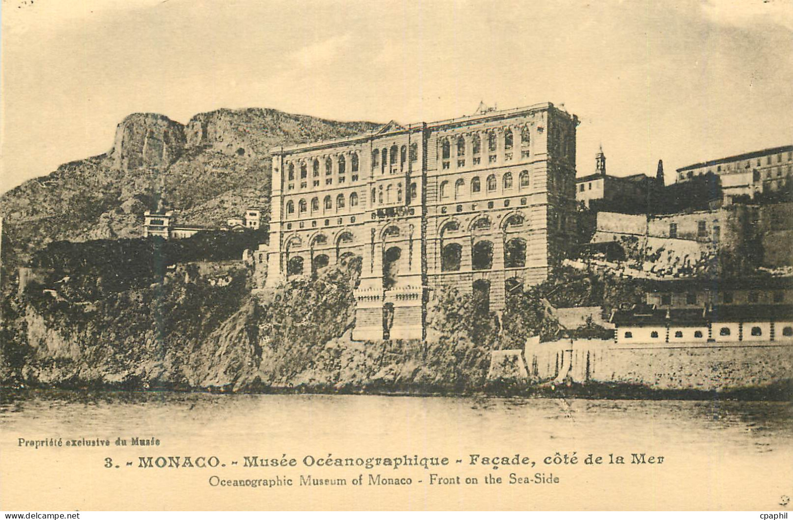 CPA MONACO. - Musée Océanographique - Façade  côté de la Mer