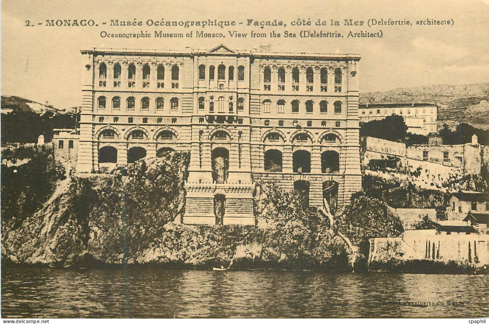 CPA MONACO. - Musée Océanographique - Façade  côté de la Mes