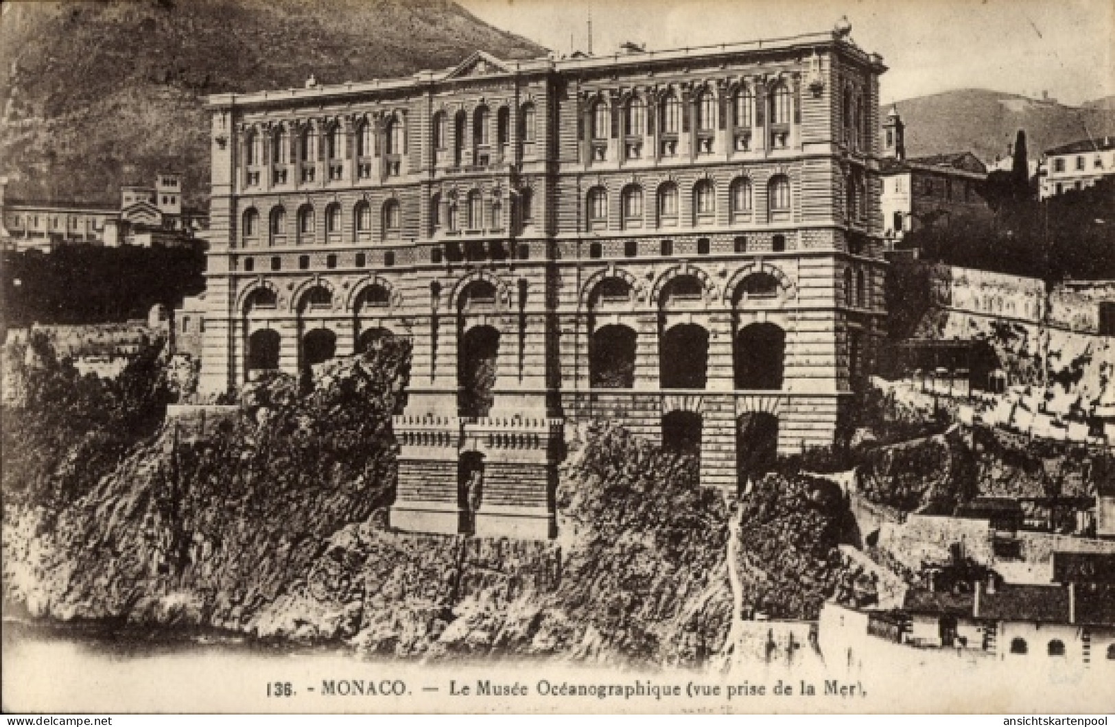 CPA Monaco, Ozeanographisches Museum, Bauwerk, Meerblick
