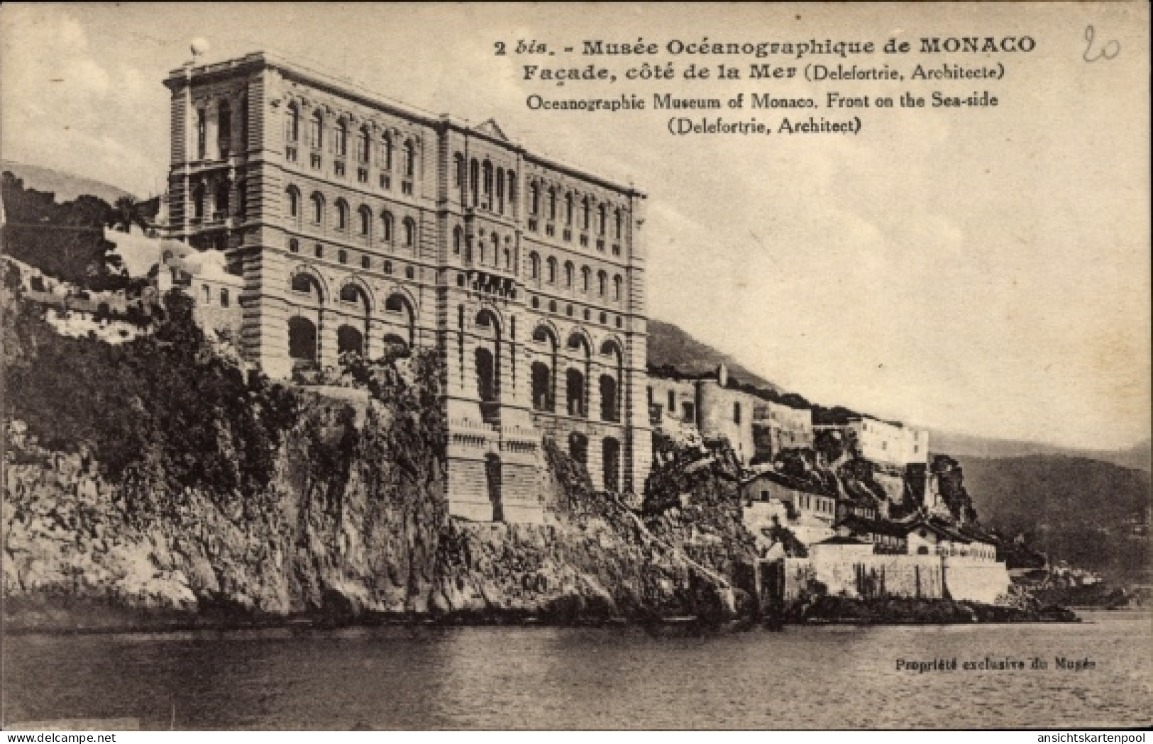 CPA Monaco, Ozeanographisches Museum, Fassade, Meer