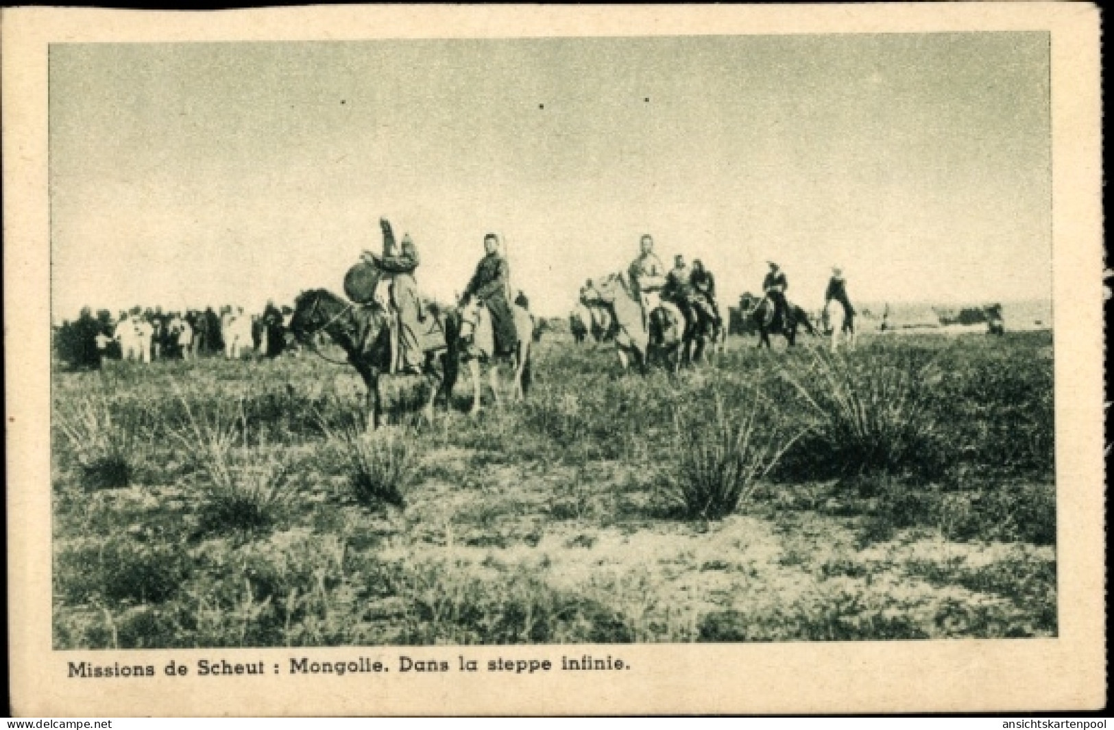 CPA Mongolei, Missions de Scheut, in der unendlichen Steppe