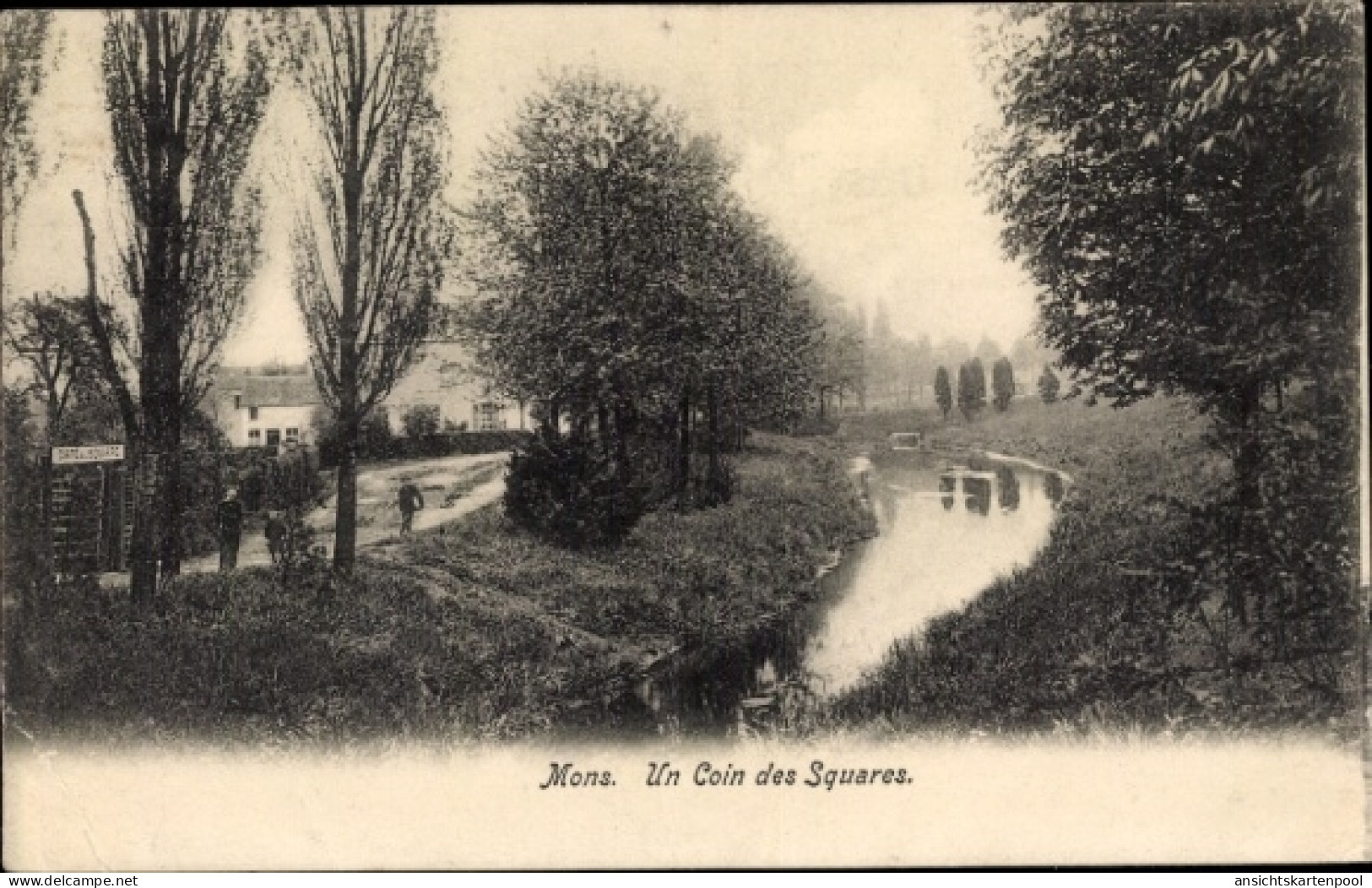 CPA Mons Wallonia Hennegau, Eine Ecke der Plätze