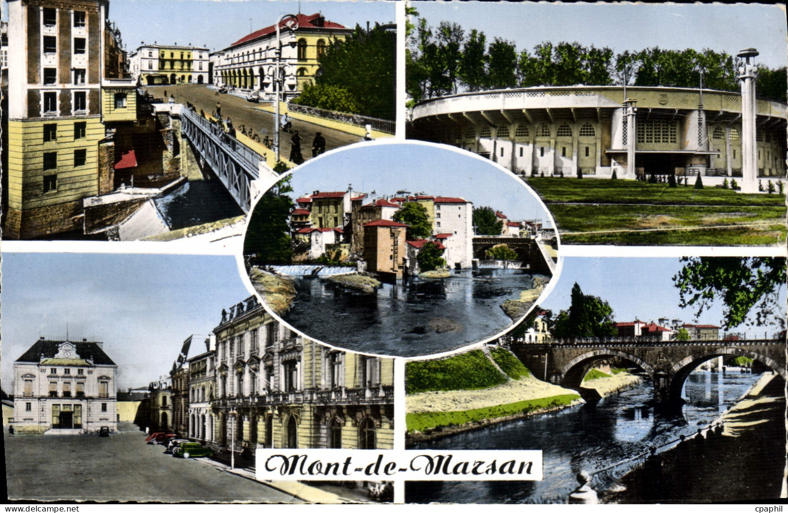 CPA Mont De Marsan Place Du Marché Le Theatre