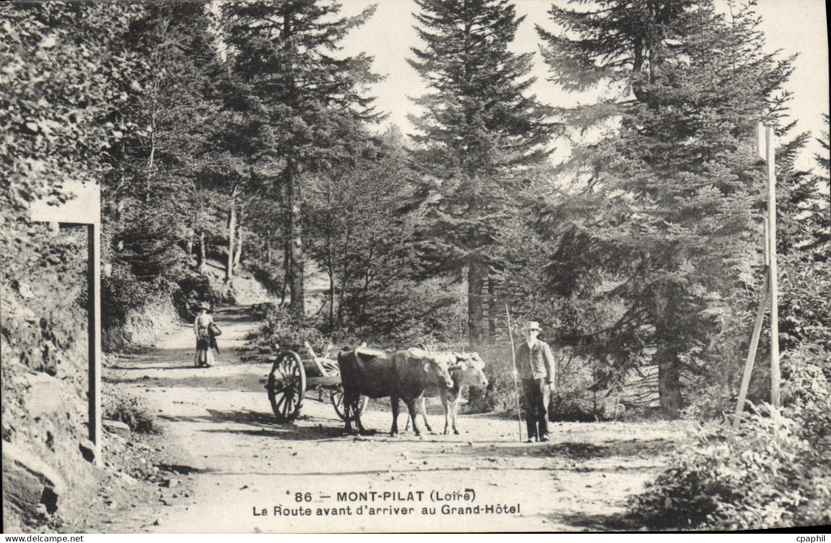 CPA Mont Pilat La Route avant d'arriver au Grand Hotel