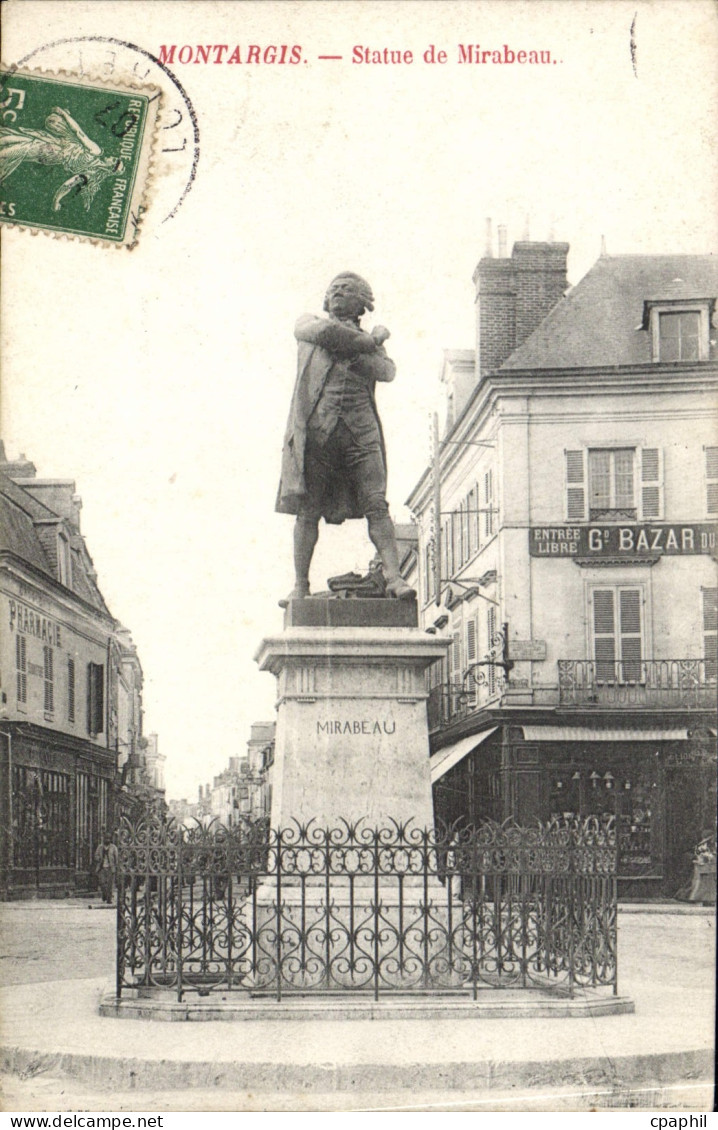 CPA Montargis Statue Mirabeau