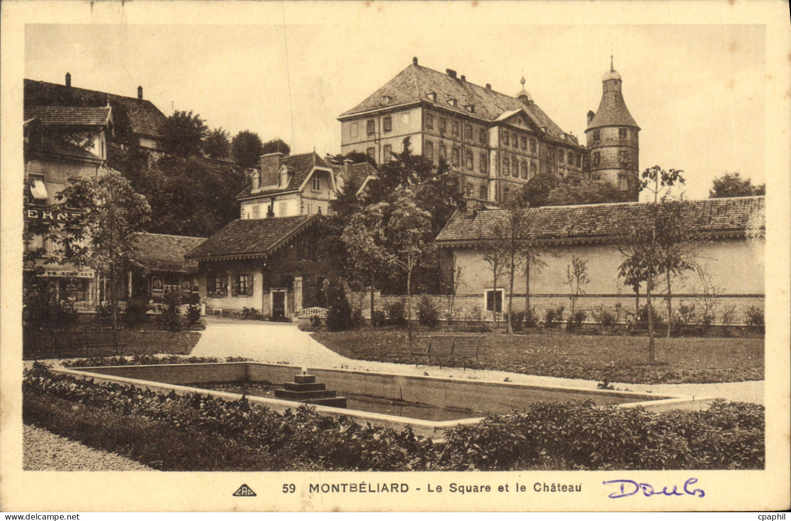 CPA Montbeliard Le Square Et Le Chateau