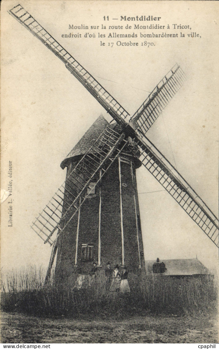 CPA Montdidier Moulin Sur La Route De Montdidier à Tricot 17 octobre 1870