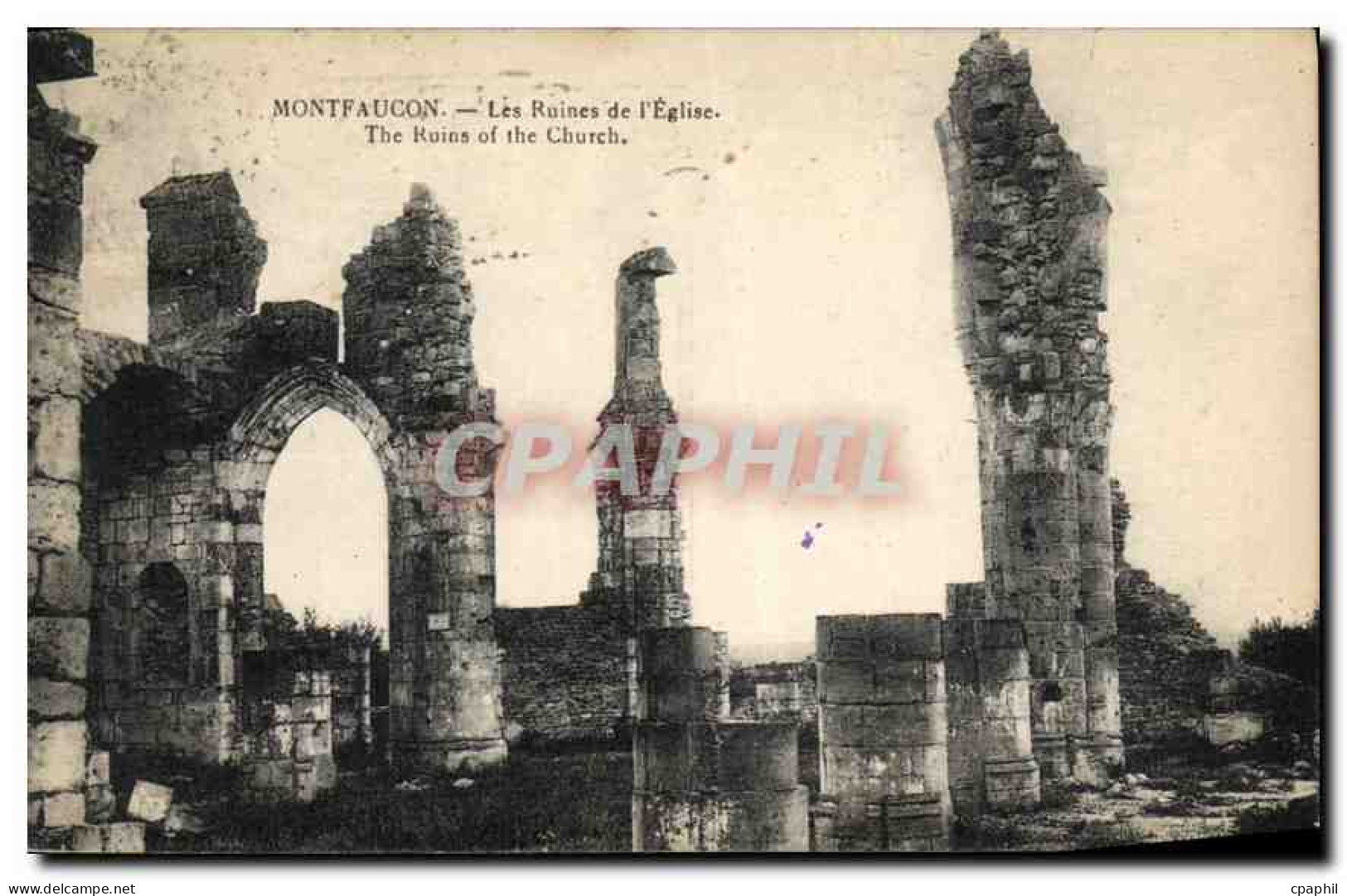CPA Montfaucon les Ruines de l'eglise
