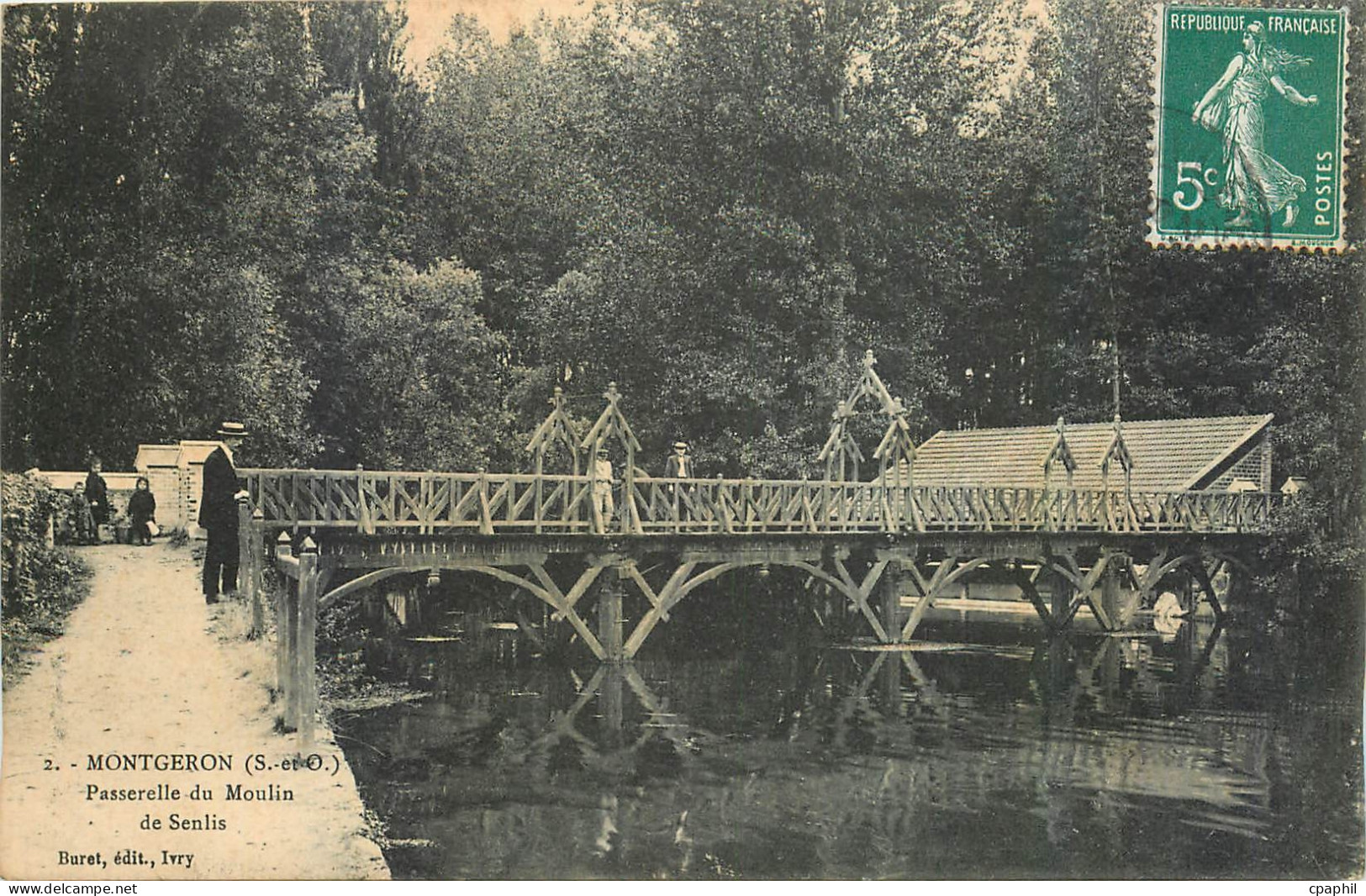 CPA Montgeron S et O Passerelle du Moulin de Senlis