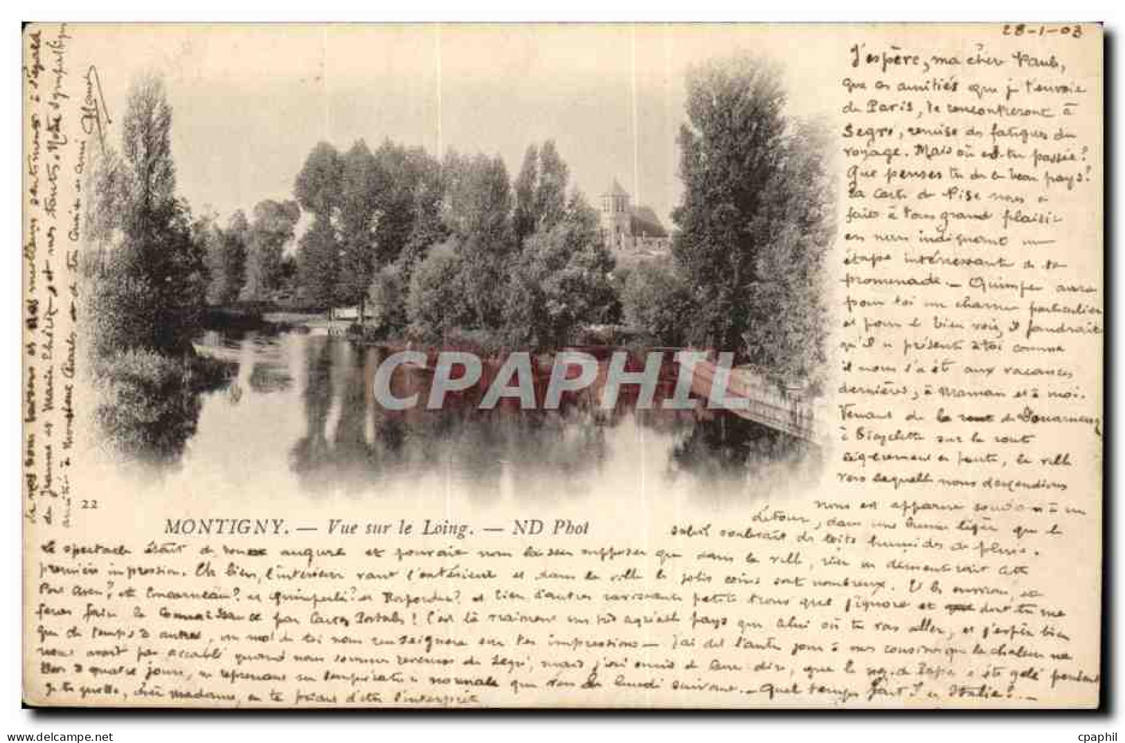 CPA Montigny Vue sur le Loing