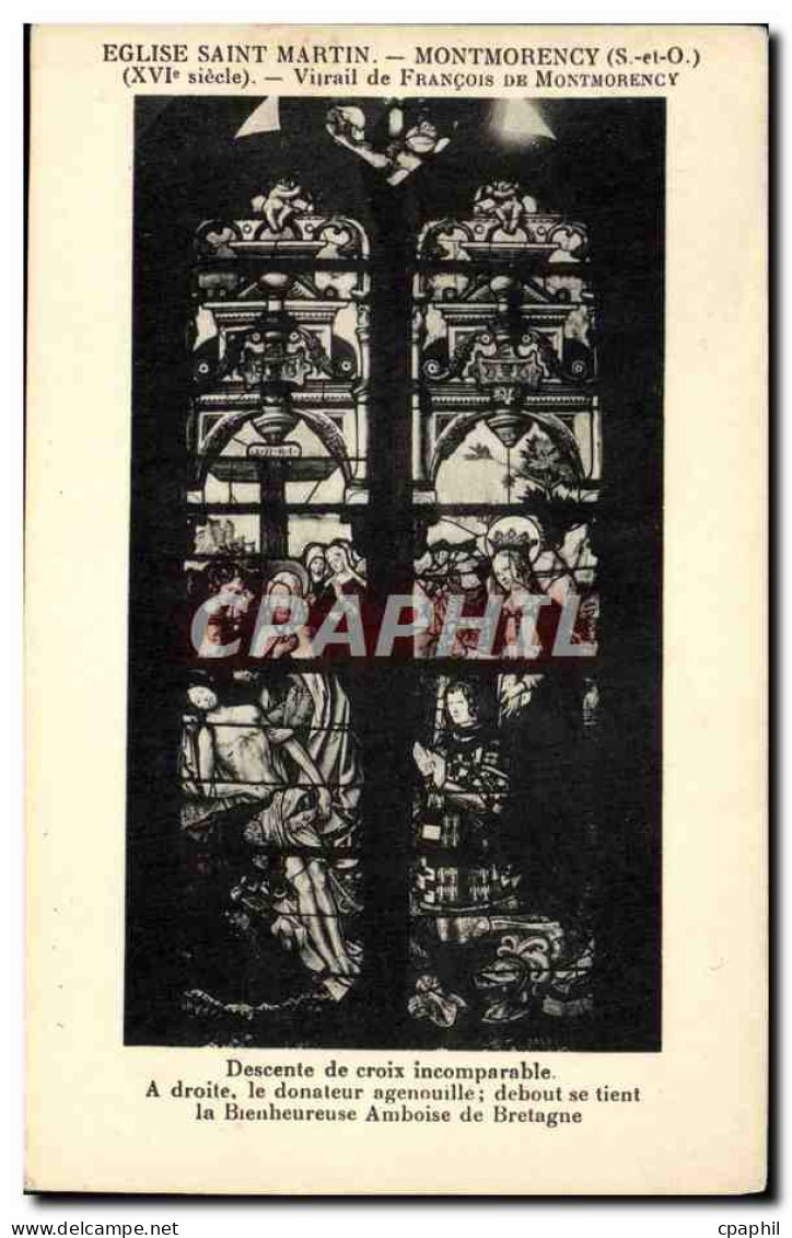 CPA Montmorency Eglise Saint Martin Vitrail de Francois de Montmorency