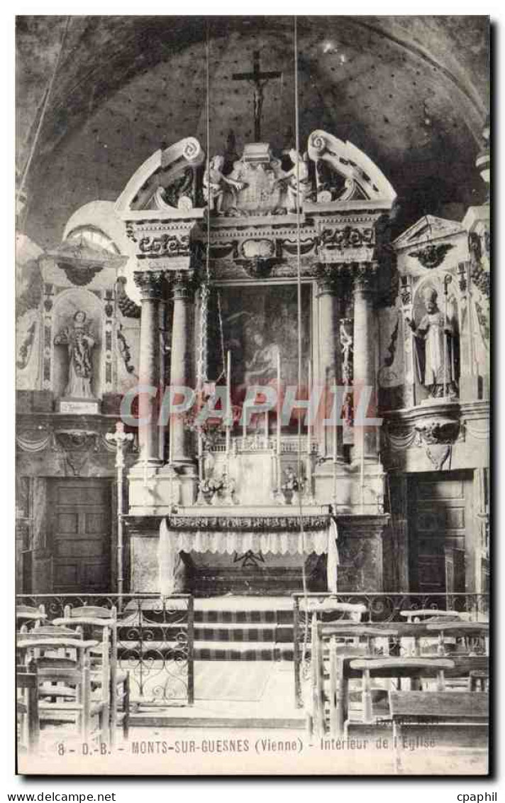 CPA Monts sur Guesnes Interieur de l eglise