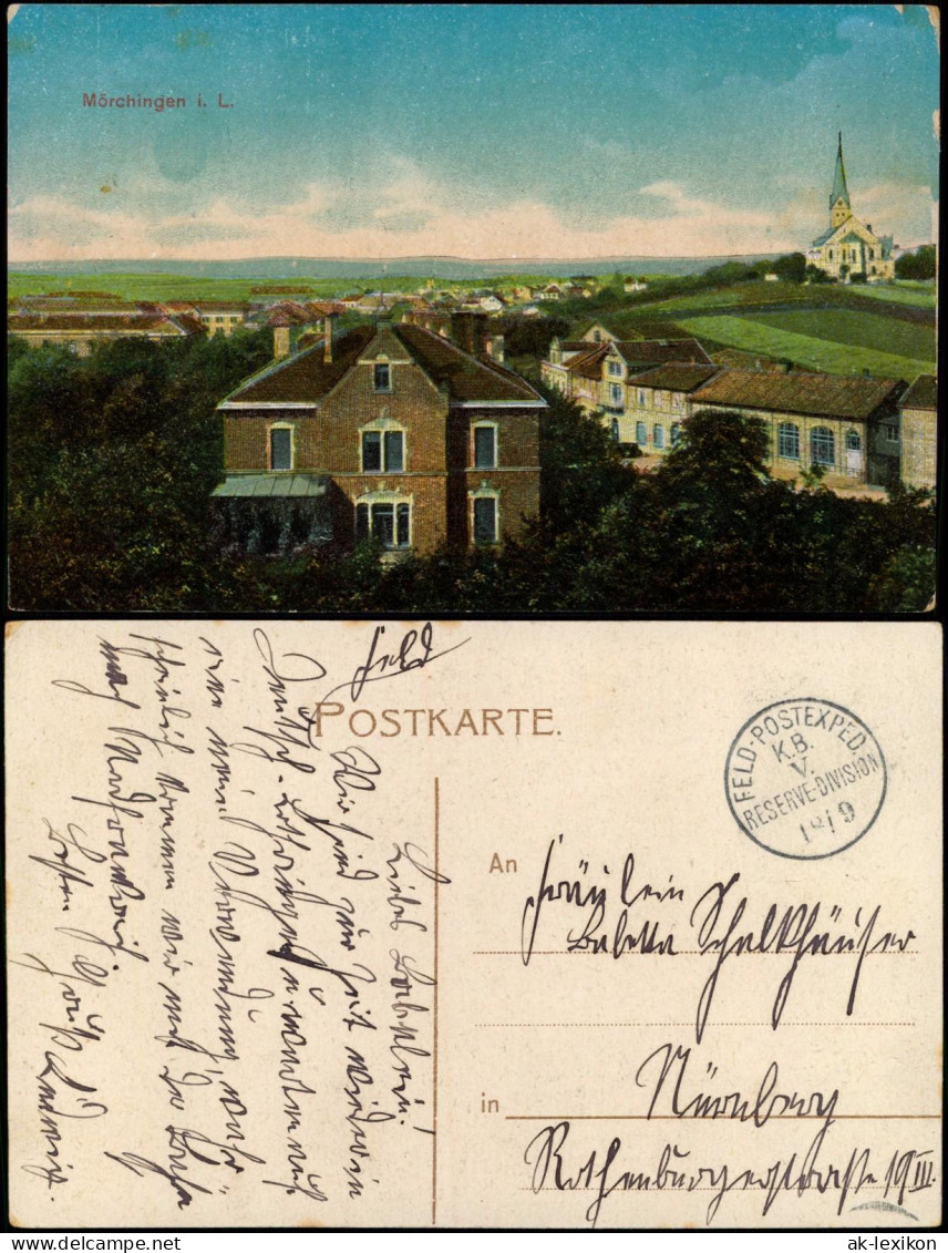 CPA Mörchingen Morhange Straßenpartie 1916  gel. Feldpoststempel