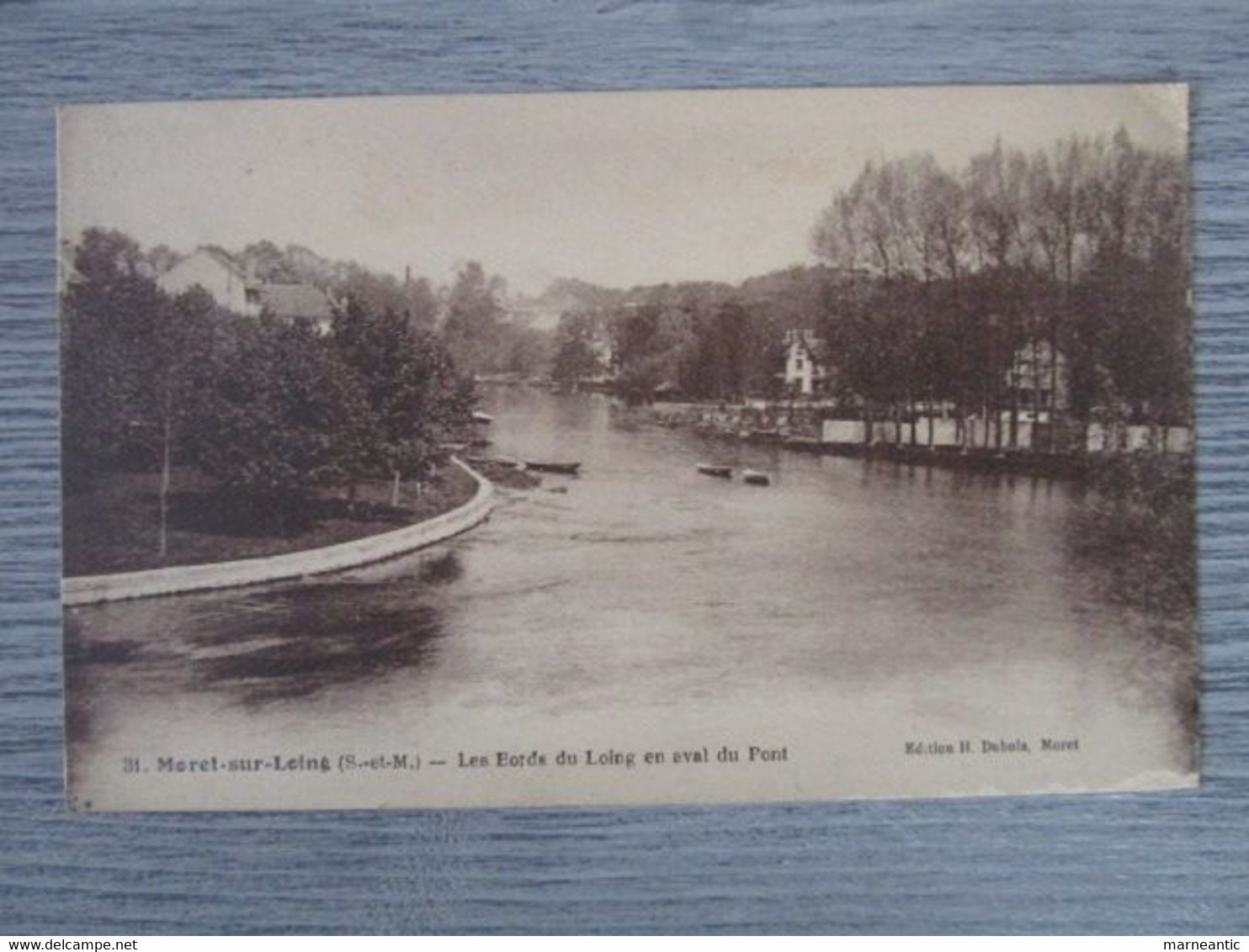 Cpa Moret sur Loing (77) les bords du Loing en aval du pont