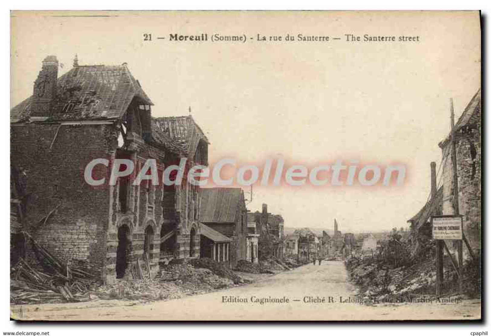 CPA Moreuil (Somme) La rue du Santerre