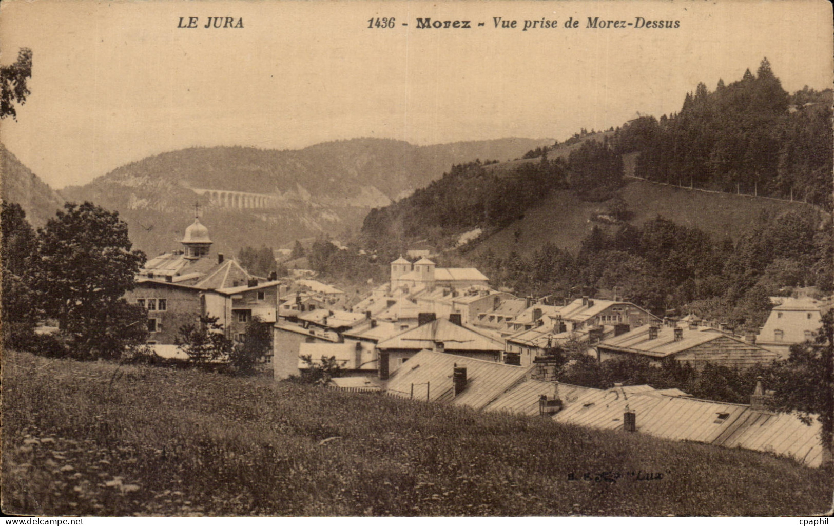 CPA Morez Vue prise de Morez dessus